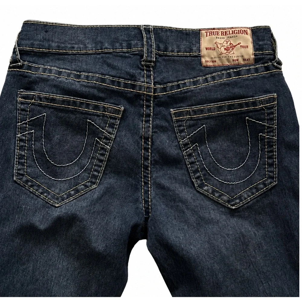 True Religion Rocco  Relaxed Skinny Jeans Men 32x31 Dark Wash Blue Denim Stretch